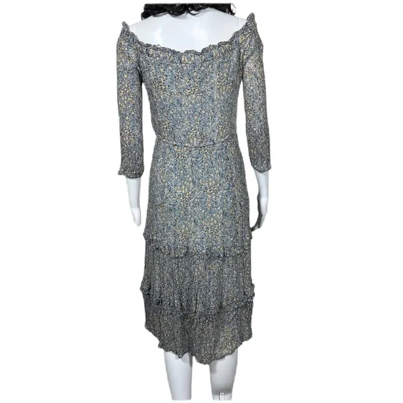 Anthropologie Rayon Kira Off-The-Shoulder Lined Tiered Peasant  Dress Size US 6 - Picture 4 of 15